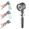 Pommeau de douche à 4 modes,arrêt à une touche, pommeau de douche à massage de l'eau avec élément filtrant