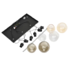 Suspension Cubus, 74 cm, 6 lampes, transparent/miel/brun, verre