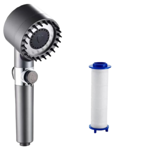Pommeau de douche à 4 modes,arrêt à une touche, pommeau de douche à massage de l'eau avec élément filtrant
