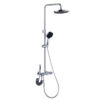 Ensemble colonne douche quatre jets avec pomme douche pluie et Douchette hygiène pour salle de bain combine douche avec mitigeur baignoire pour salle de bain avec poignée mitigeur thermostatique Chromé